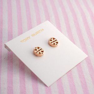 Tory Burch Miller Stud Earrings in Rose Gold - Brand New